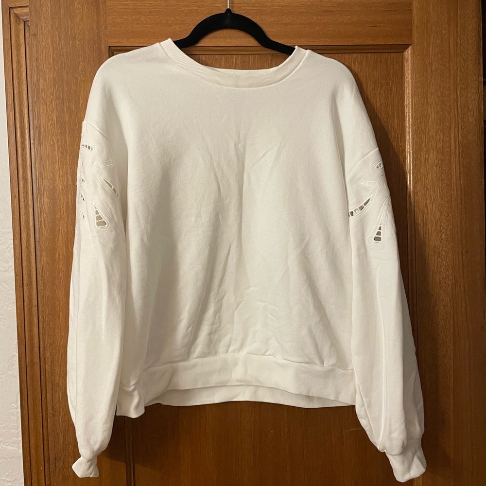 Gap White eyelet Sweatshirt
